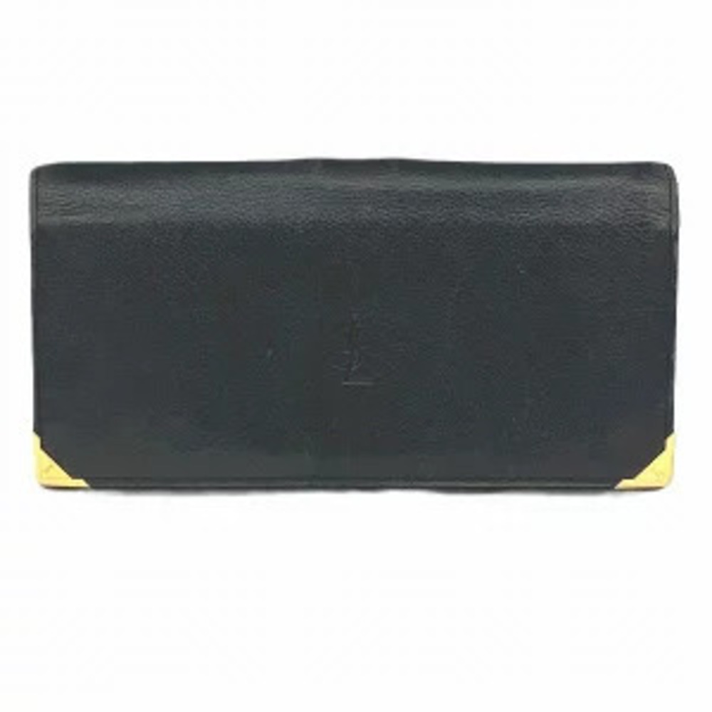 Saint Laurent Yves Black Leather Long Wallet